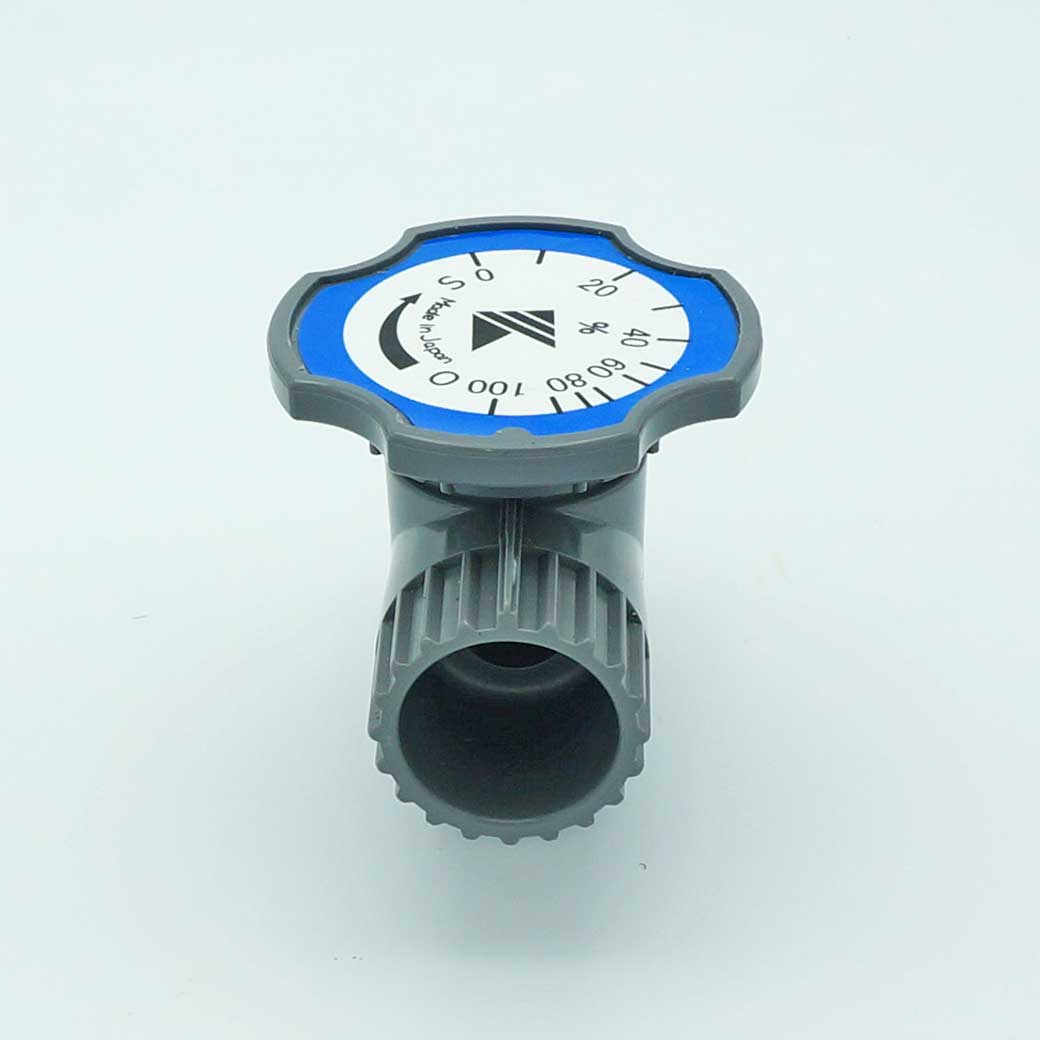 スーパーリニアバルブS型。ブロワの風量を調整できるS字型のリニア